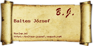 Baltes József névjegykártya
